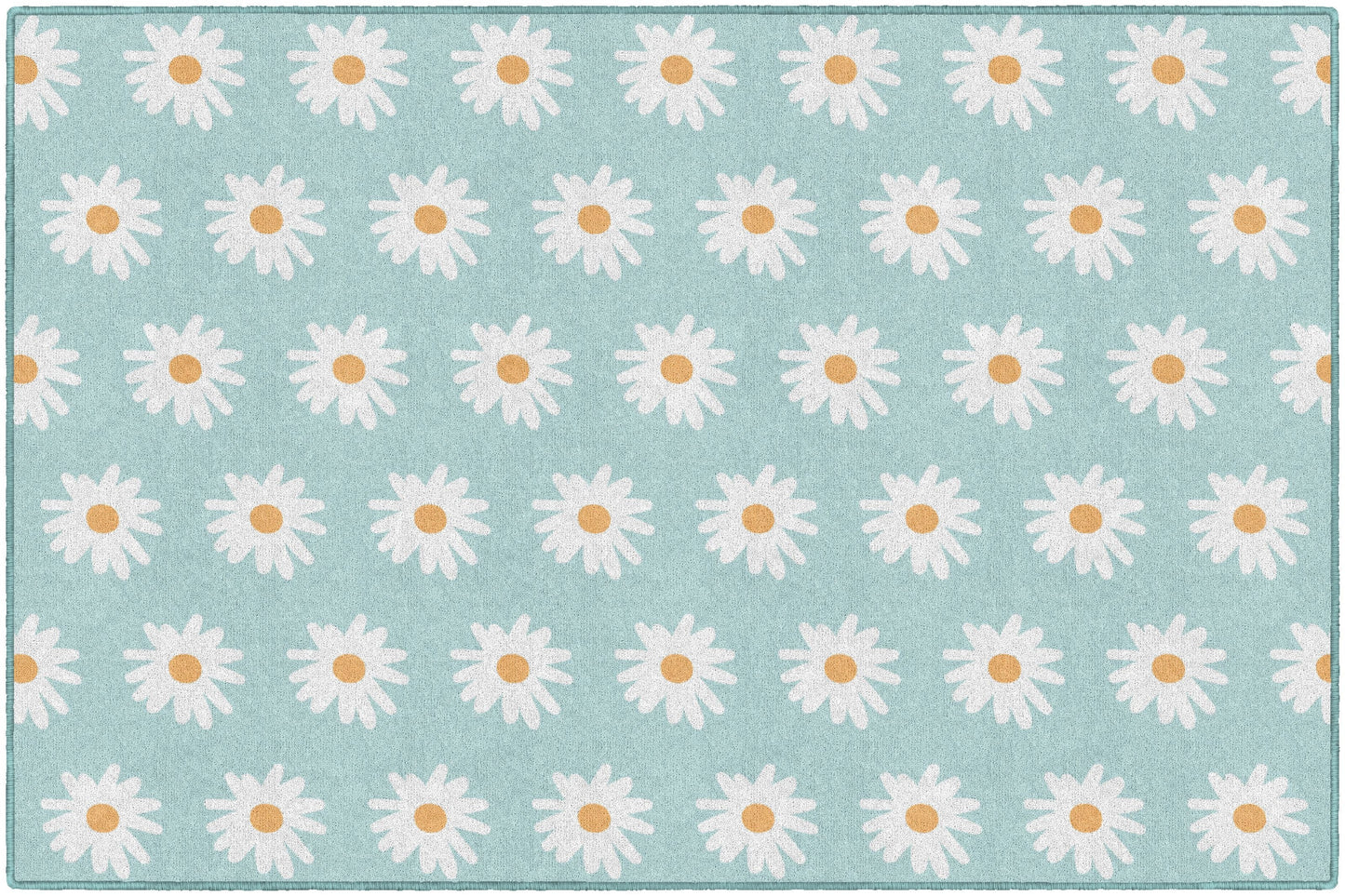 Good Vibes Turquoise Daisies Rug