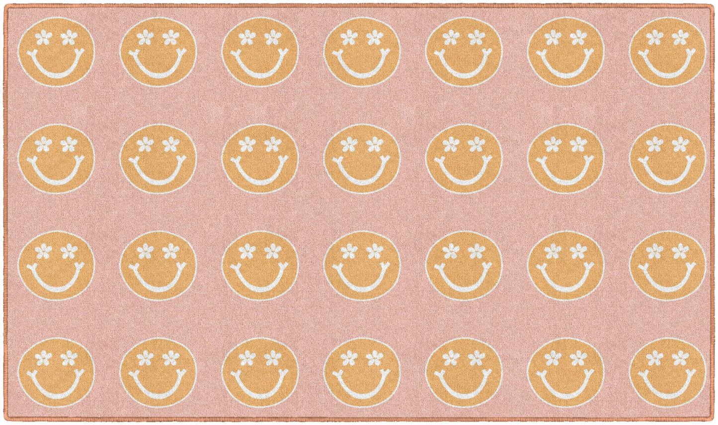 Good Vibes & Smiley Faces Criss-Cross Applesauce Rug