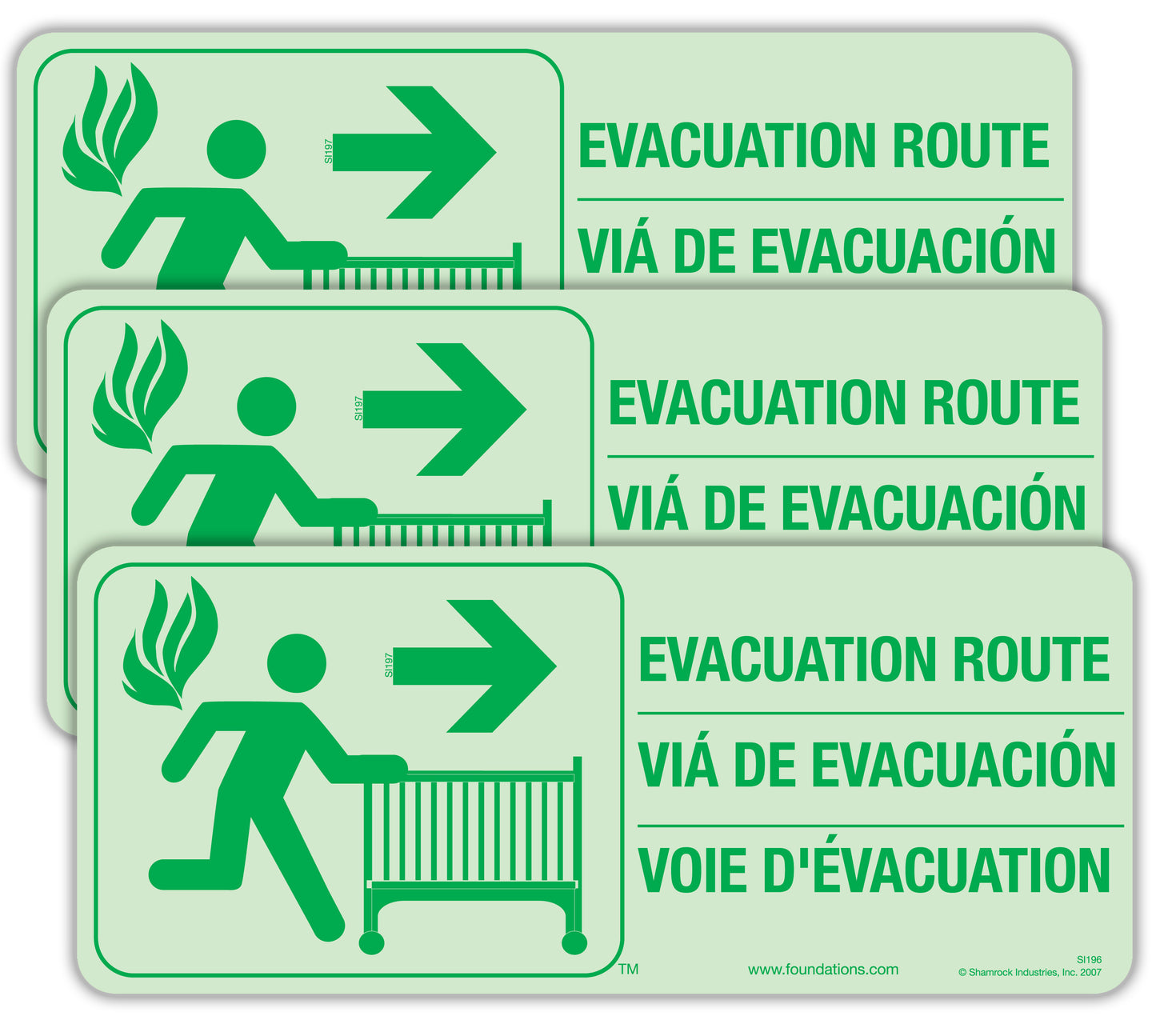 First Responder Evacuation Route Signs (3-Pack)