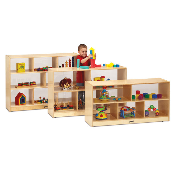 Jonti-Craft Low Single Mobile Storage Unit - See-Thru Back