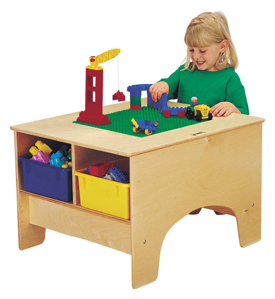 Jonti-Craft KYDZ Building Table - Duplo Compatible - with Colored Tubs