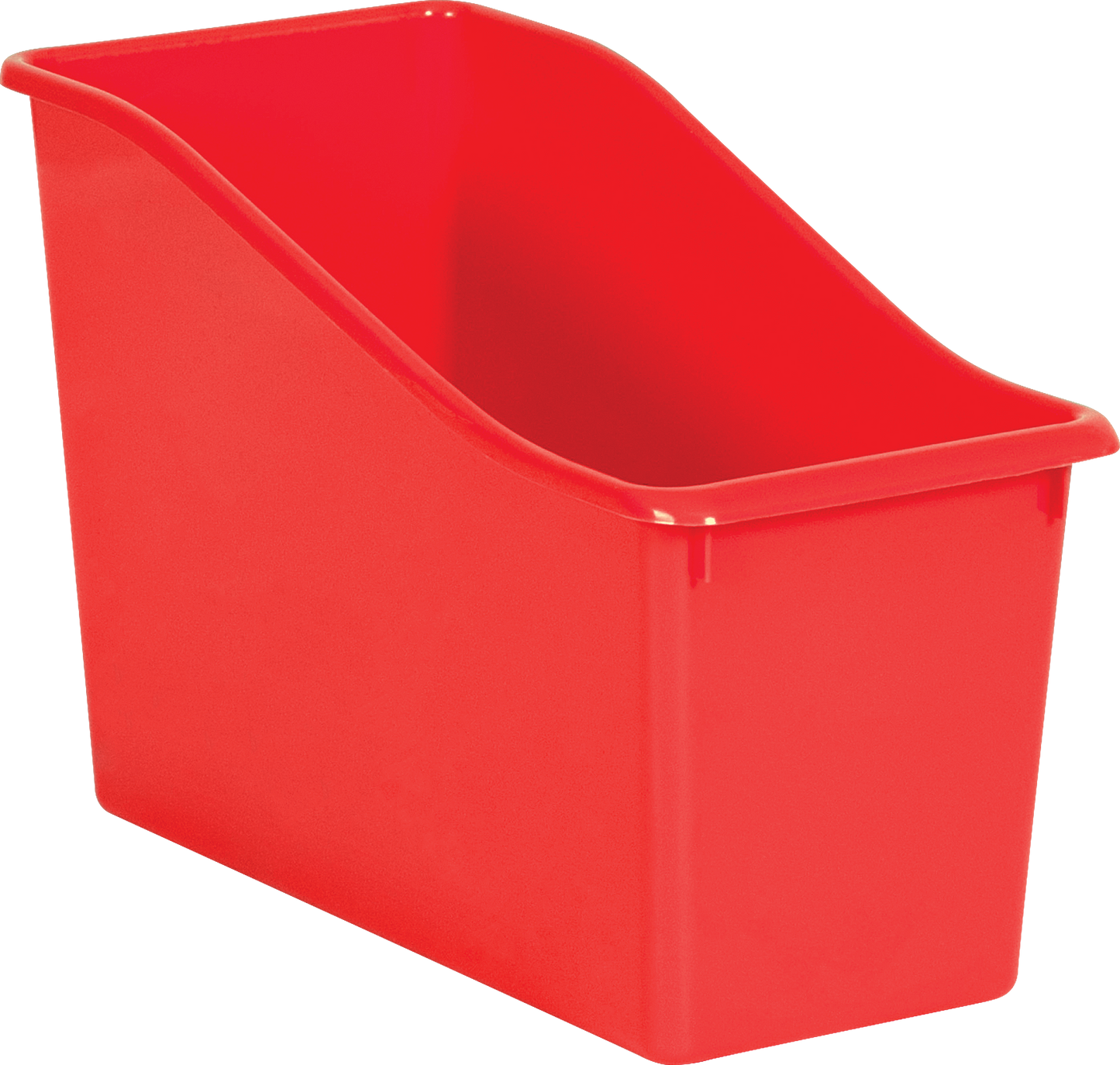 Red Plastic Book Bin