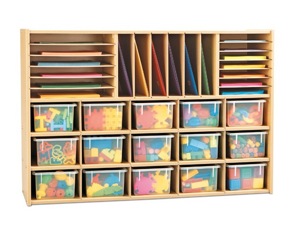 Young Time Sectional Cubbie Storage - with Clear Trays