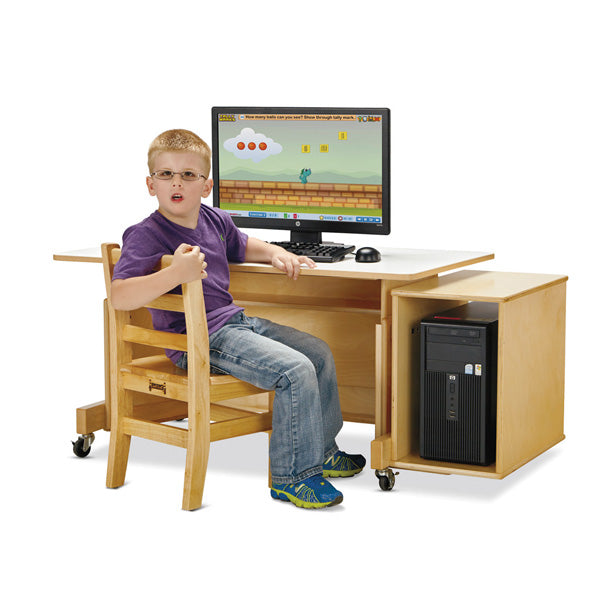 Apollo Single Computer Desk - Maple Top