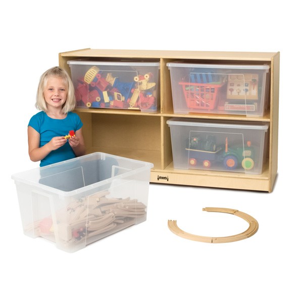 Jonti-Craft Jumbo Tote Storage – with Clear Jumbo Totes + Lids