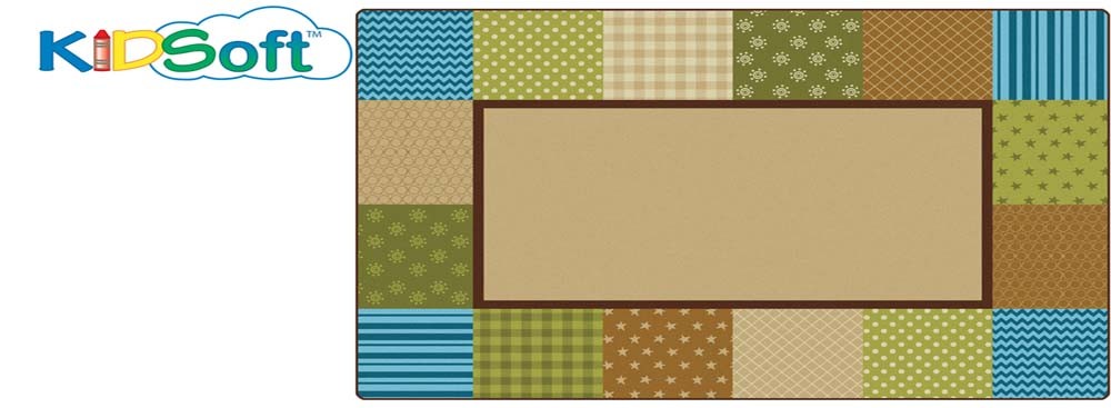 Pattern Blocks Rug (Nature's Colors) (6' x 9')
