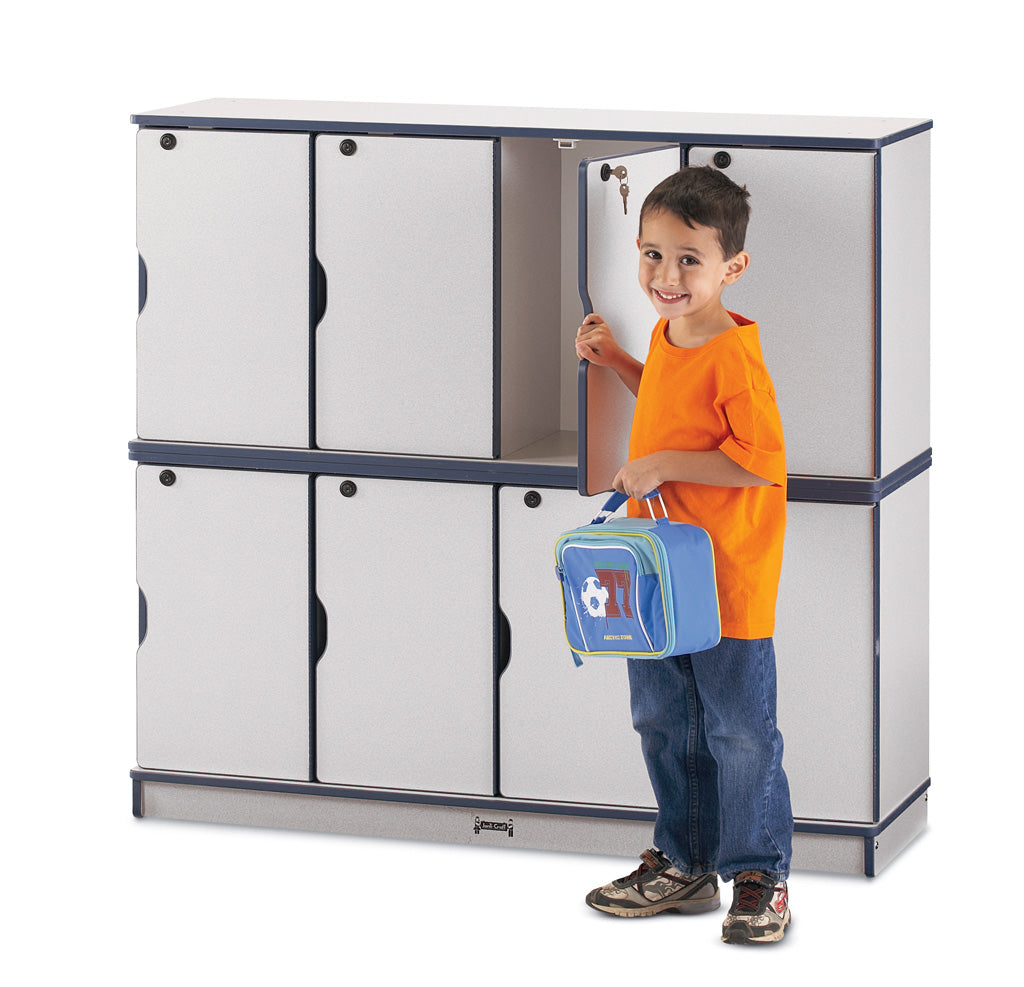 Rainbow Accents Stacking Lockable Lockers - Single Stack - Blue