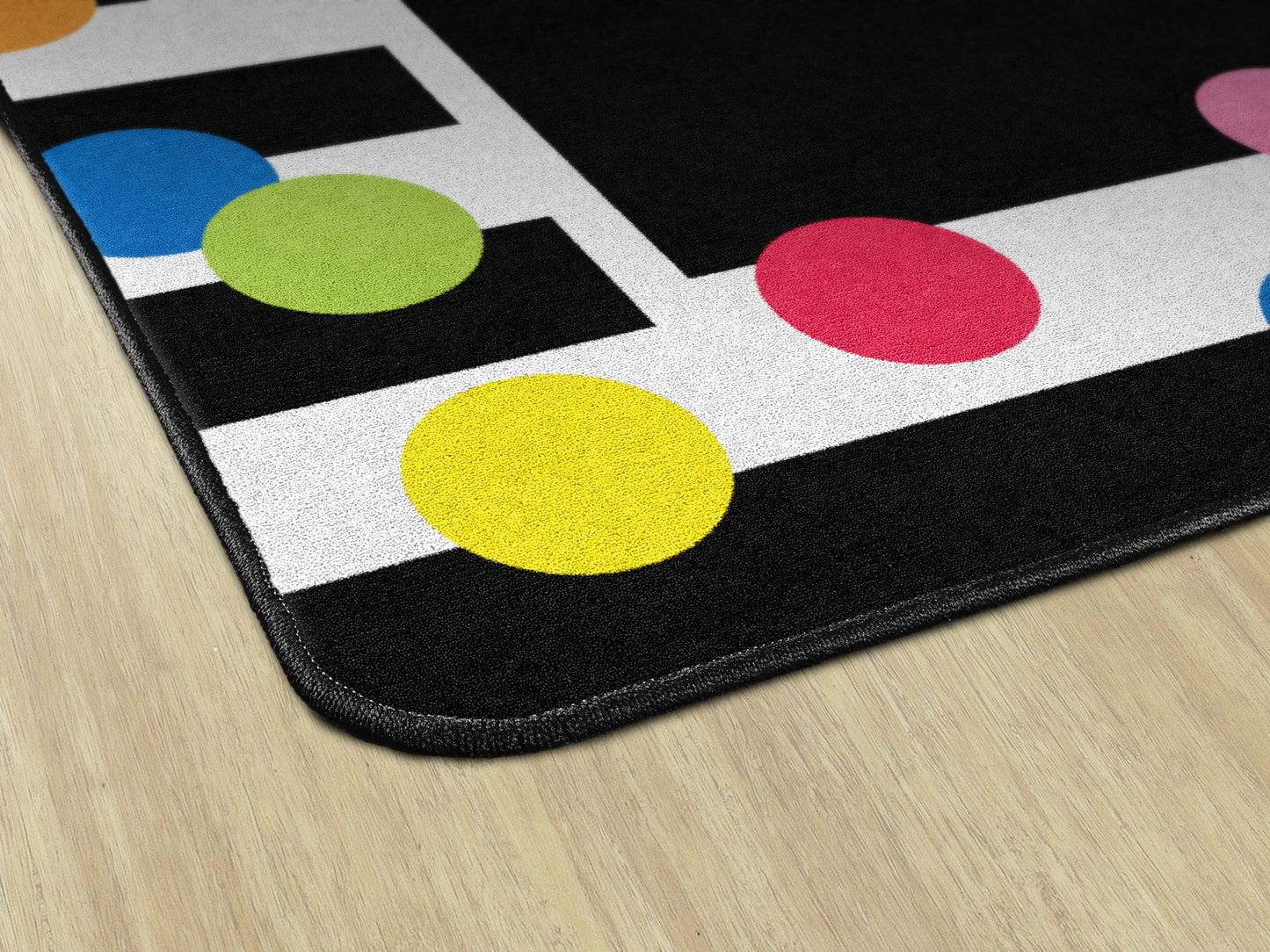 Just Teach Black, White Bright Polka Dot Border