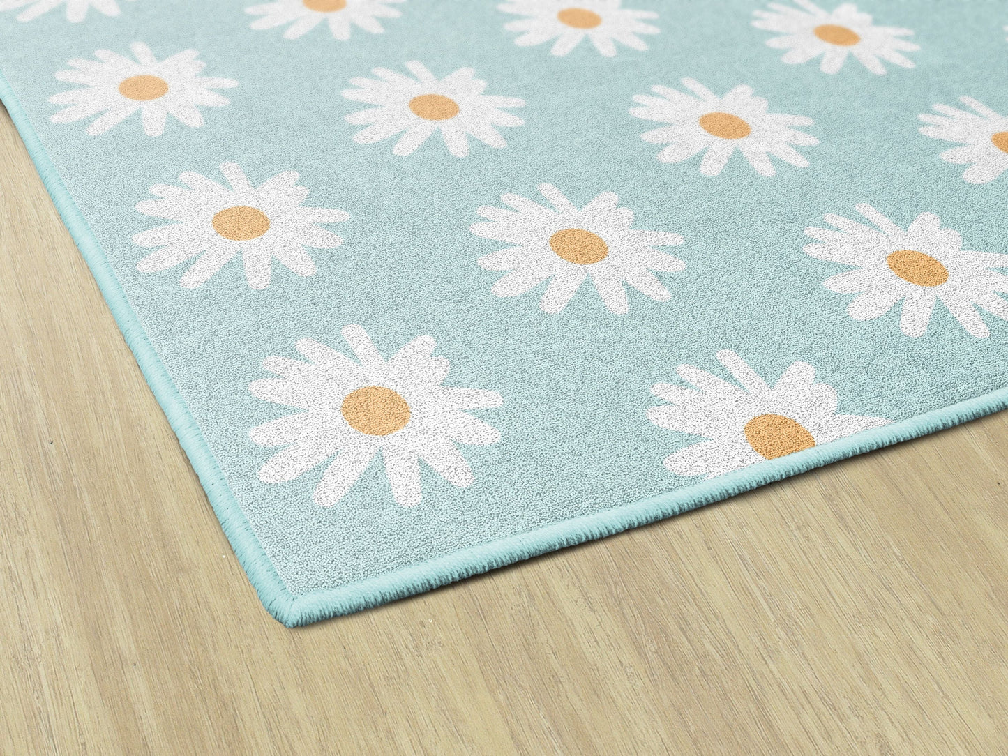 Good Vibes Turquoise Daisies Rug By Schoolgirl Style