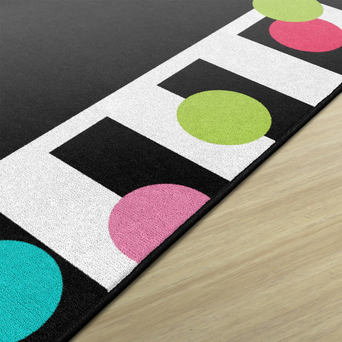 Just Teach Black, White Bright Polka Dot Border