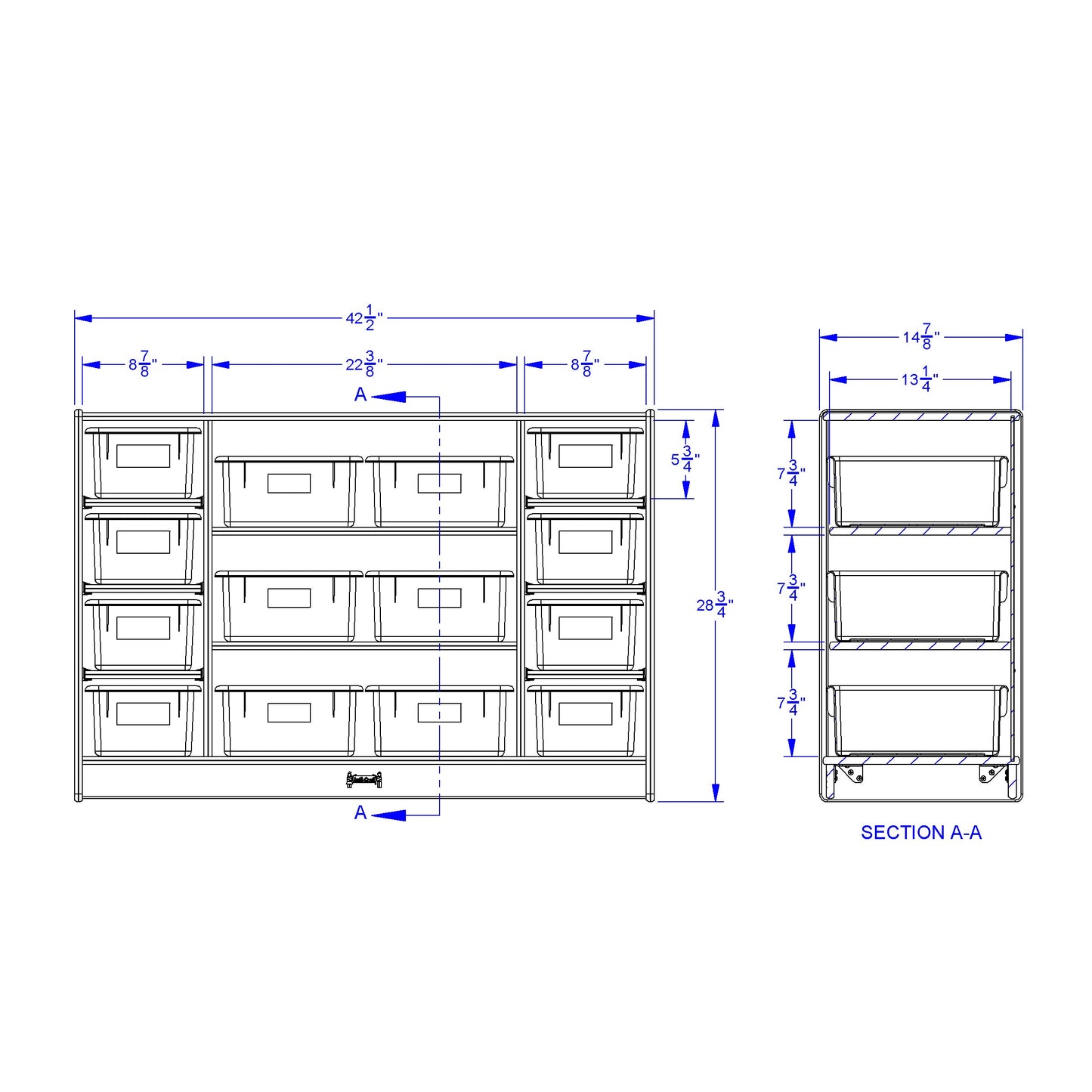 Jonti-Craft Combo Bin Stationary Storage Unit