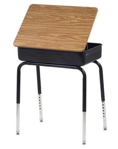 Lift-Lid Desk Medium Oak Laminate Surface