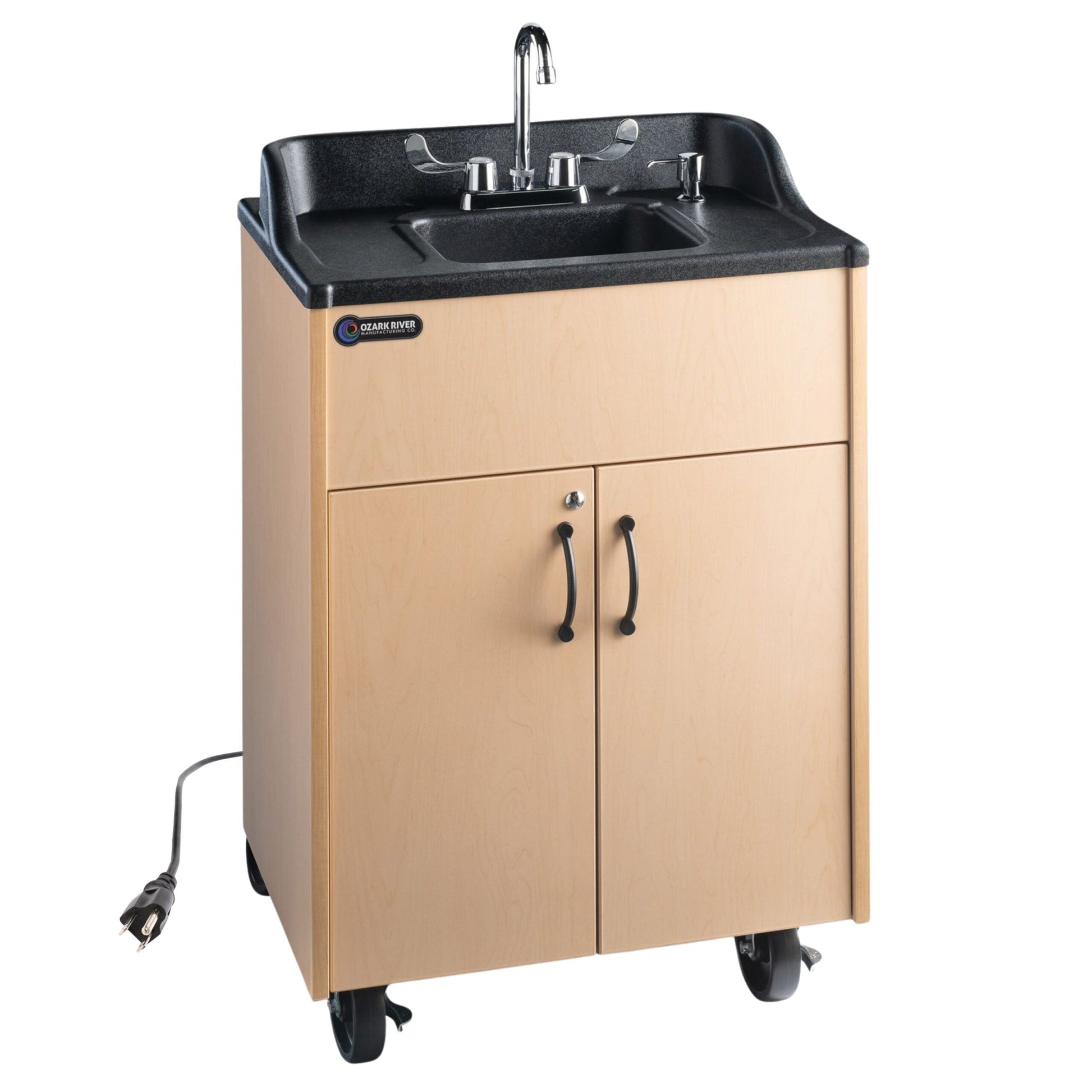 Premier Sink No-Plumbing Hot Water Hand Wash-Maple Finish/ABS Top