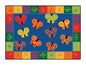 123 ABC Butterfly Fun Rug - 6' x 9' Rectangle