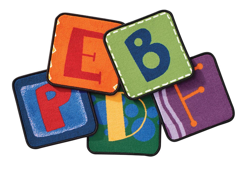 Alphabet Blocks Carpet Squares (Set of 26)