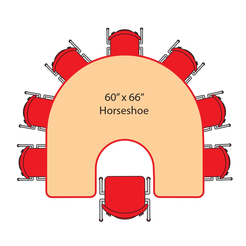 Adjustable Activity Table (Horseshoe), 17"-25"H, (60" x 60")
