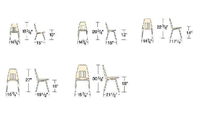 Classic Series 4-Leg Stacking Chair 12" Seat Height (PRESCHOOL-1st GRADE)