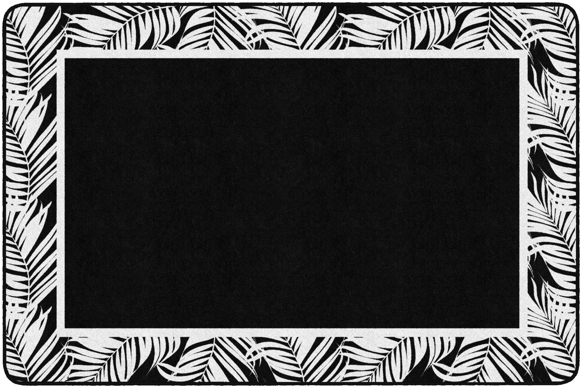 Simply Stylish Black & White Greenery Border
