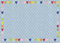 Blue With Rainbow Hearts Border Rug