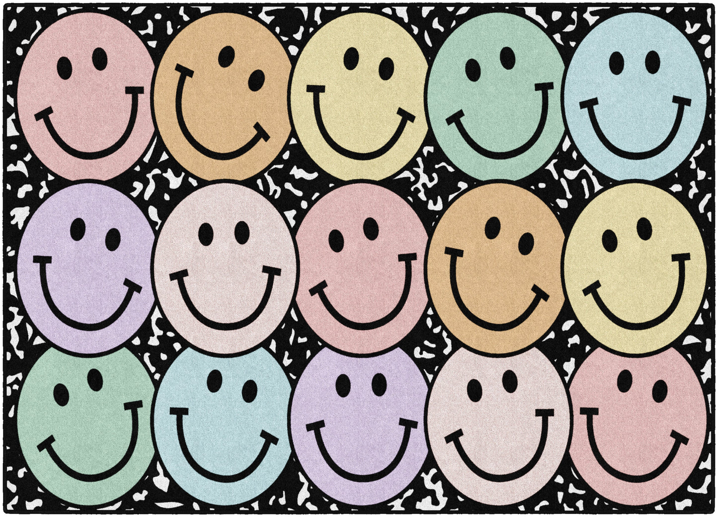 Pastel Rainbow Smiley On Notebook Rug