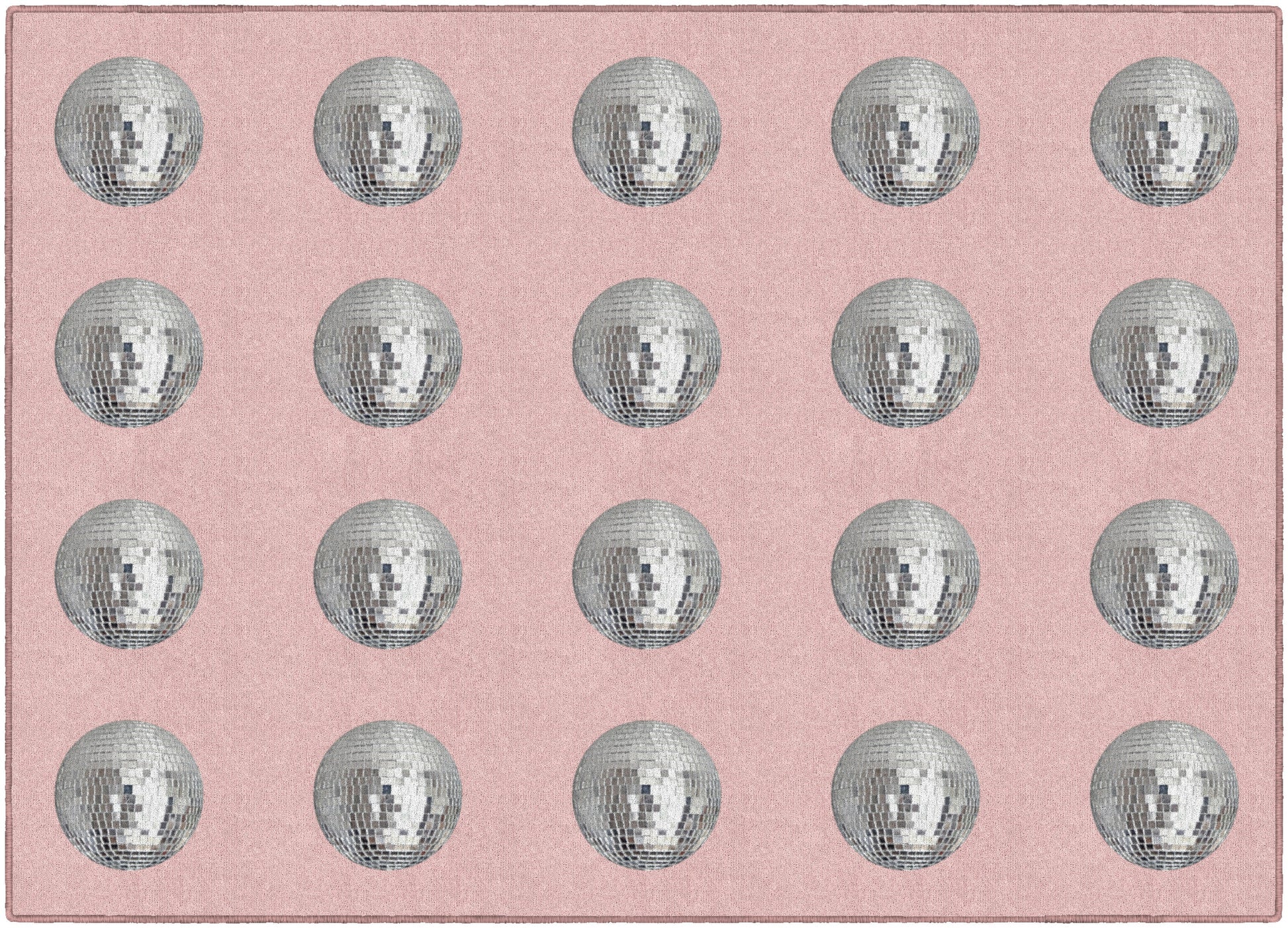 Blush Disco Ball Criss Cross Applesauce Rug