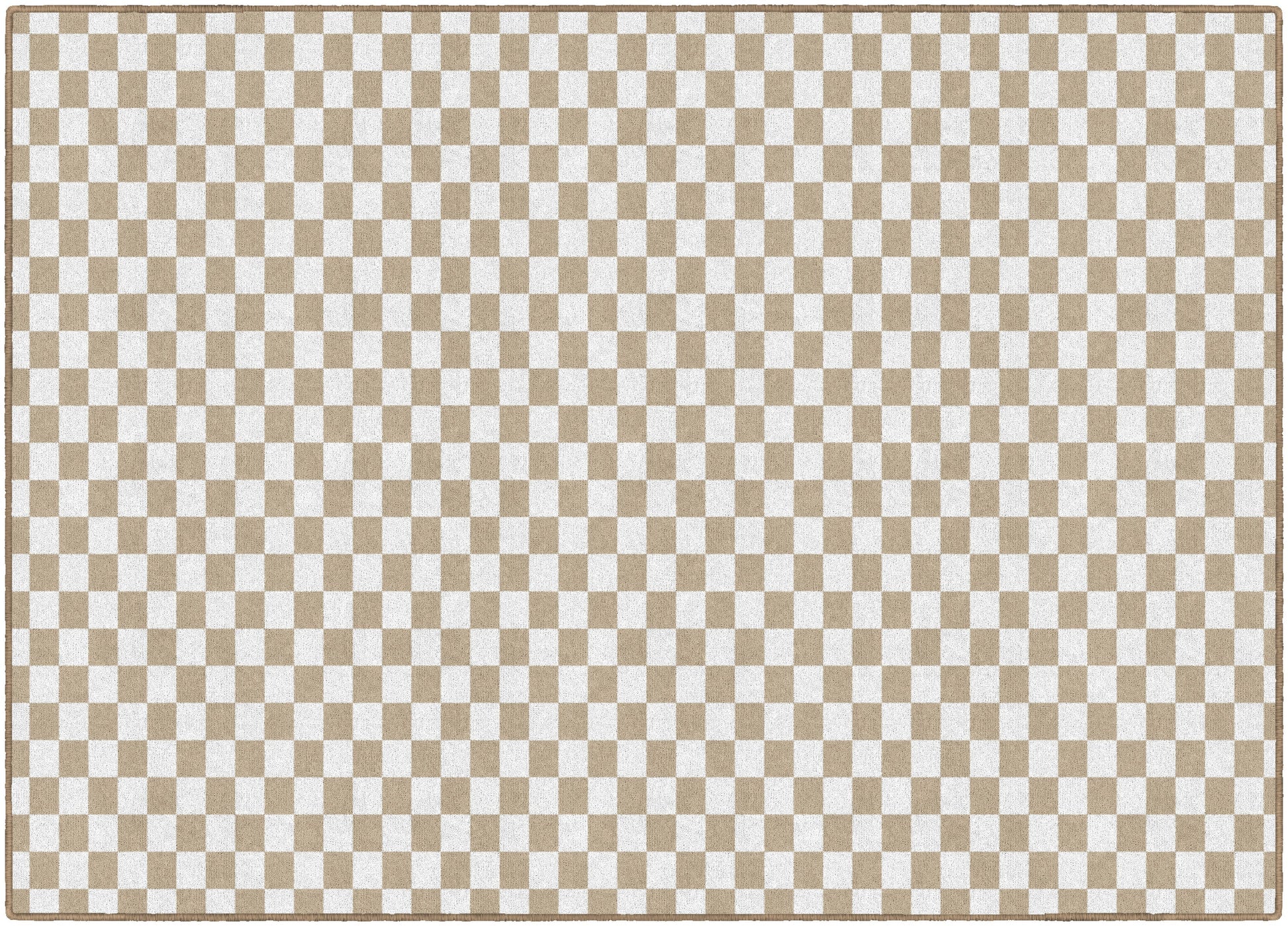 Brown & White Checkerboard Rug