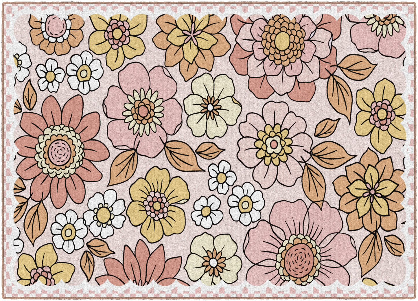 Retro Floral Rug
