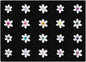 Daisies On Black Criss Cross Applesauce Rug