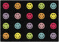Rainbow Smileys In Black Criss Cross Applesauce Rug