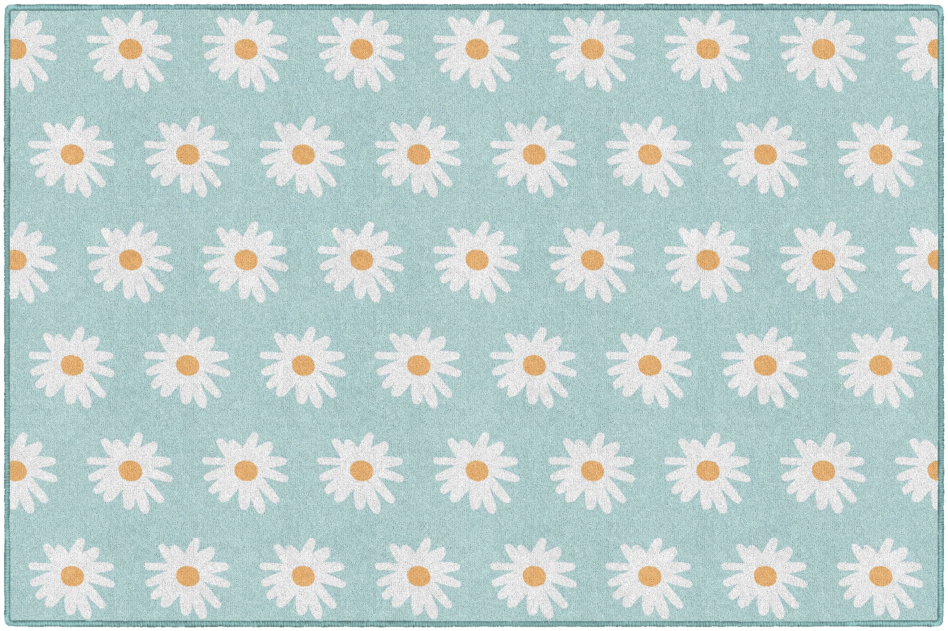 Good Vibes Turquoise Daisies Rug