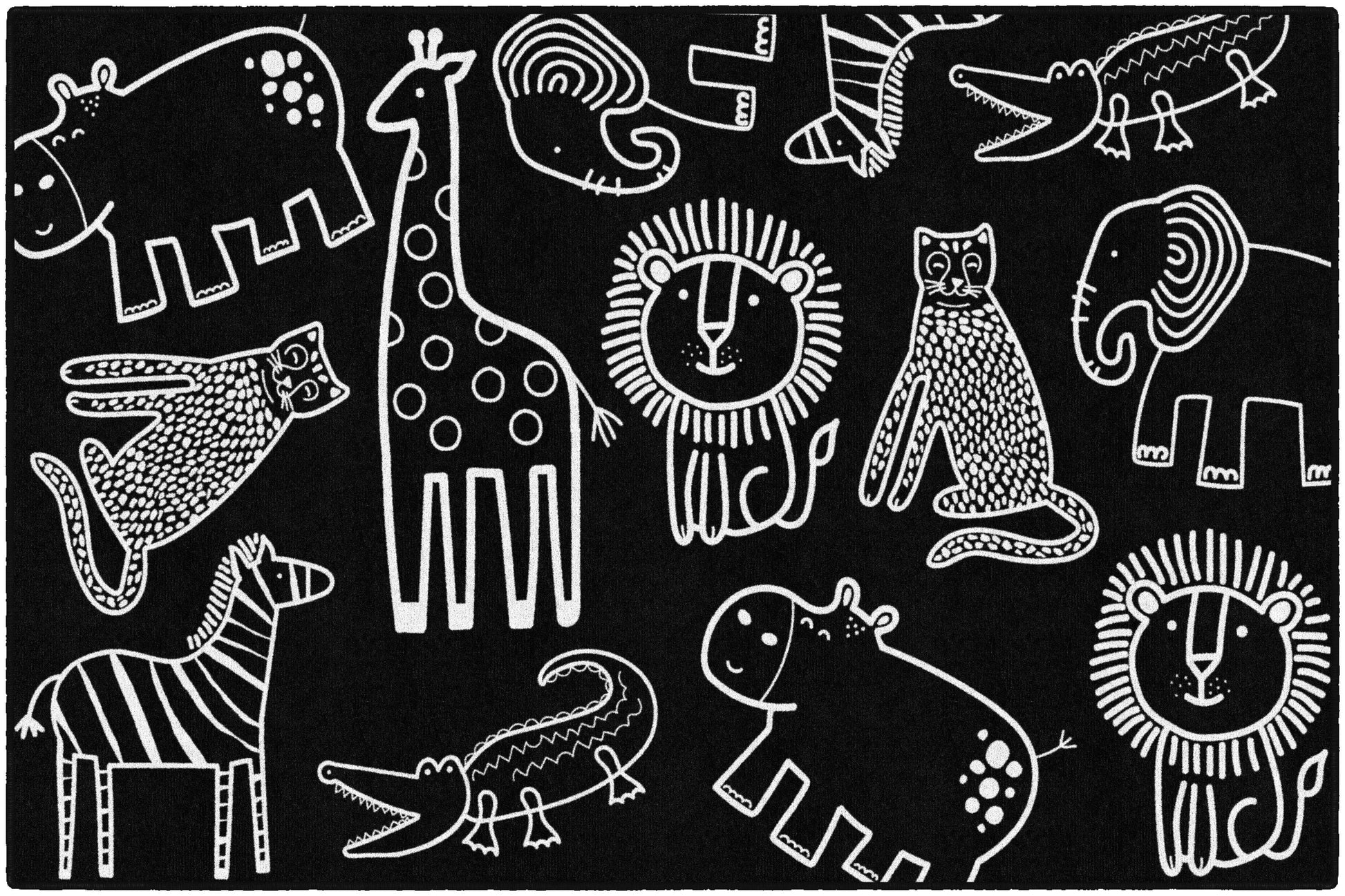 Simply Safari Black and White Rug