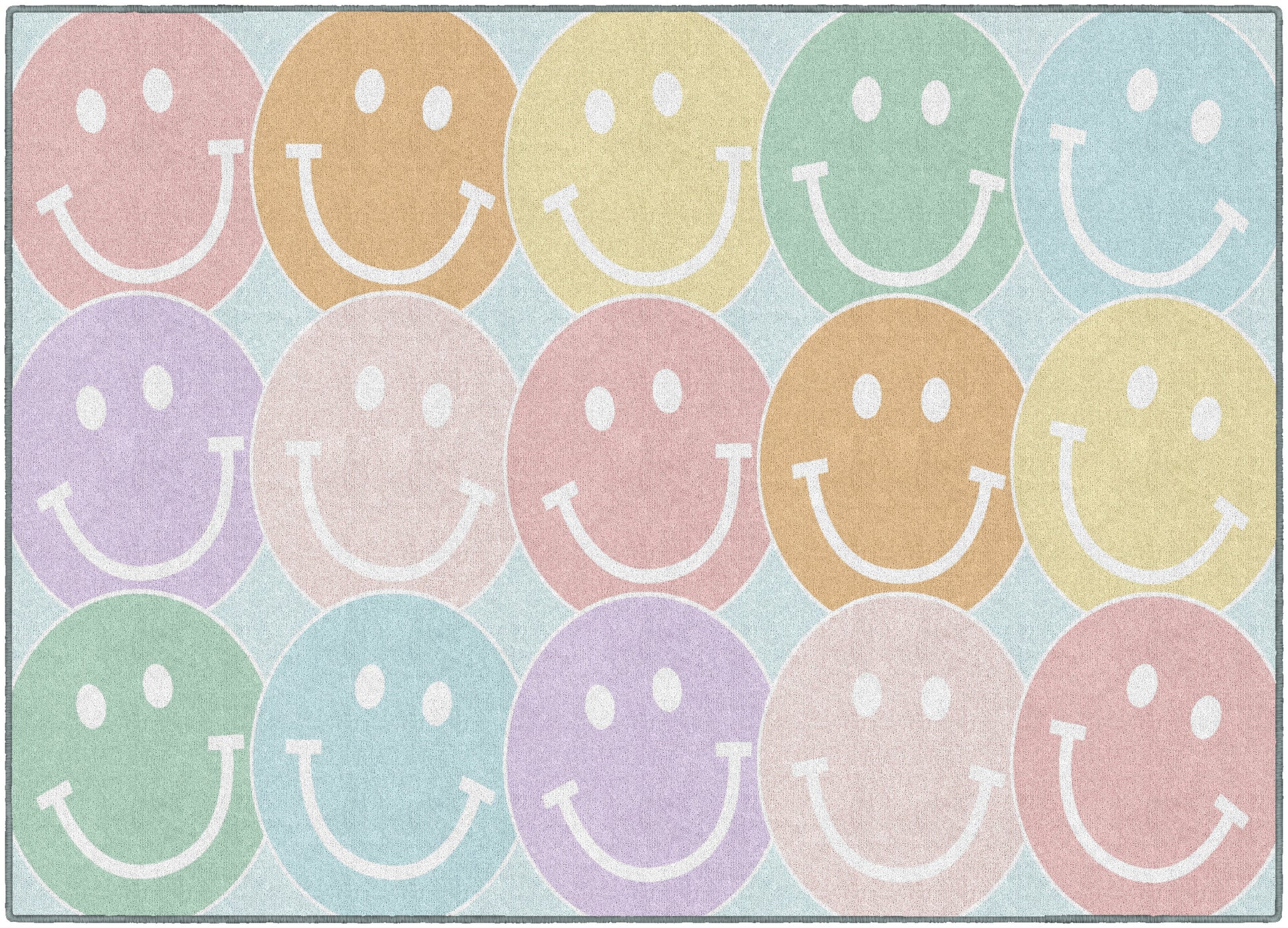 Pastel Rainbow Smileys Rug
