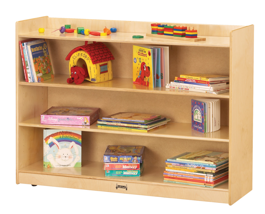 Jonti-Craft Adjustable Mobile Straight-Shelf with Lip