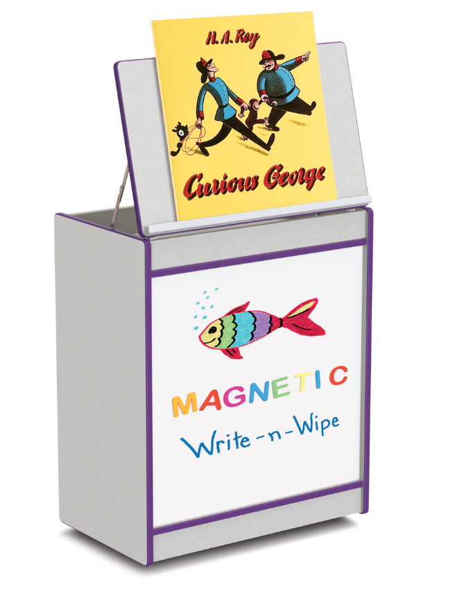 Rainbow Accents Big Book Easel - Magnetic Write-n-Wipe - Purple
