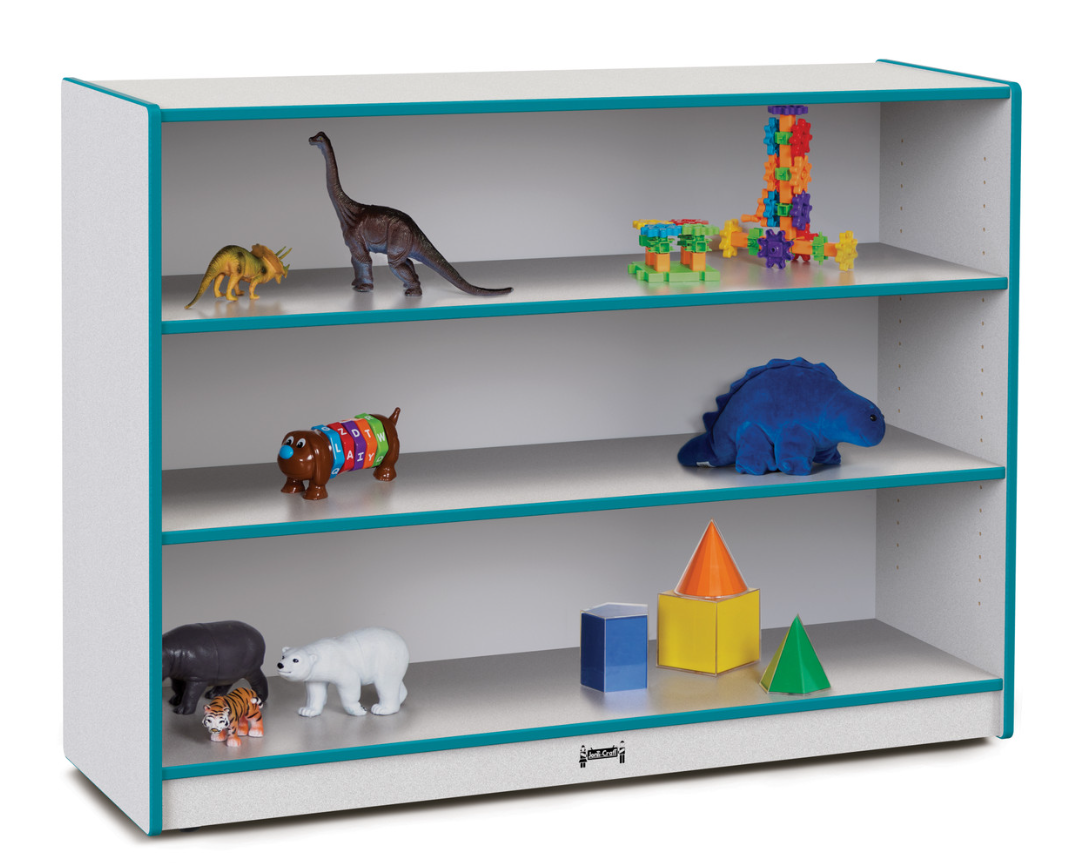 Rainbow Accents Super-Sized Adjustable Mobile Straight-Shelf - Teal