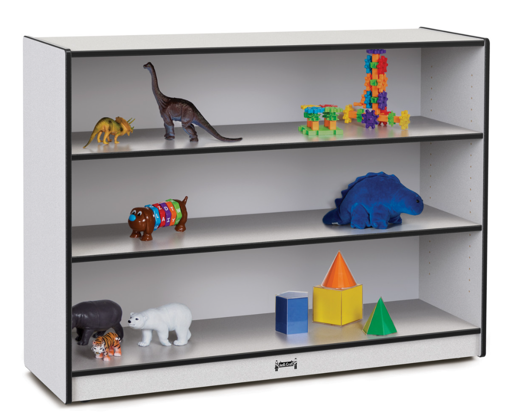 Rainbow Accents Super-Sized Adjustable Mobile Straight-Shelf - Black