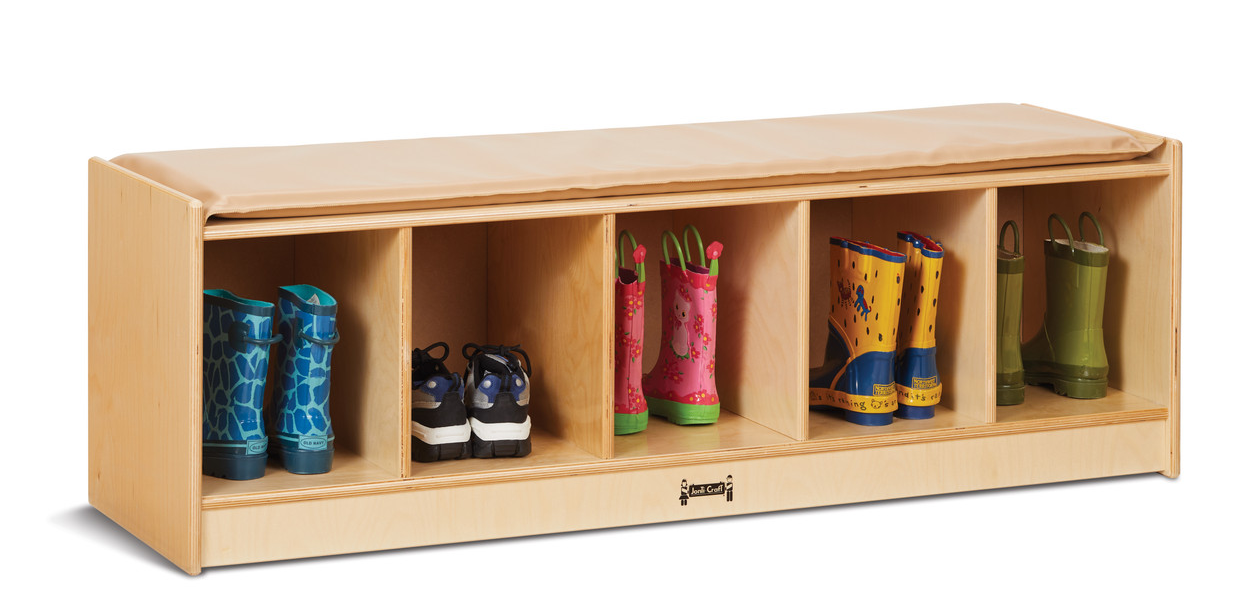 Jonti-Craft 5 Section Bench Locker - Wheat