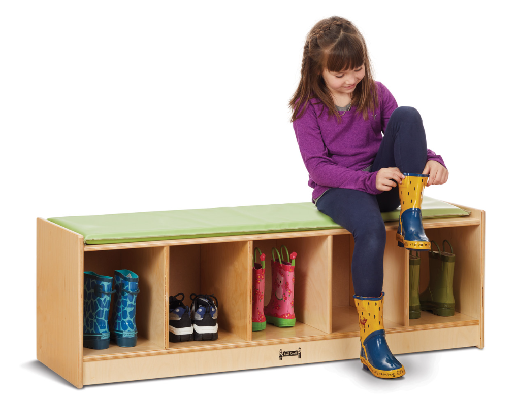 Jonti-Craft 5 Section Bench Locker - Key Lime
