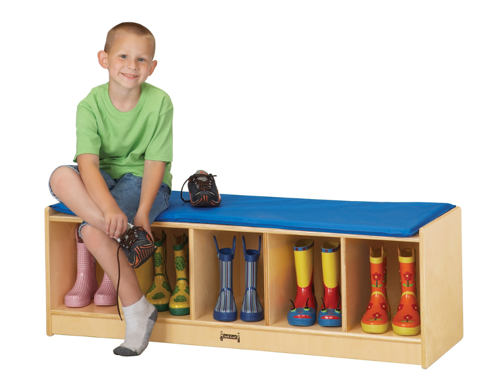 Jonti-Craft 5 Section Bench Locker - Blue