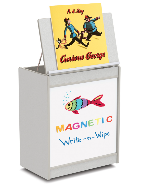 Rainbow Accents Big Book Easel - Magnetic Write-n-Wipe - Gray