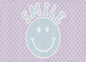 Smiley On Lavender Checkerboard Rug