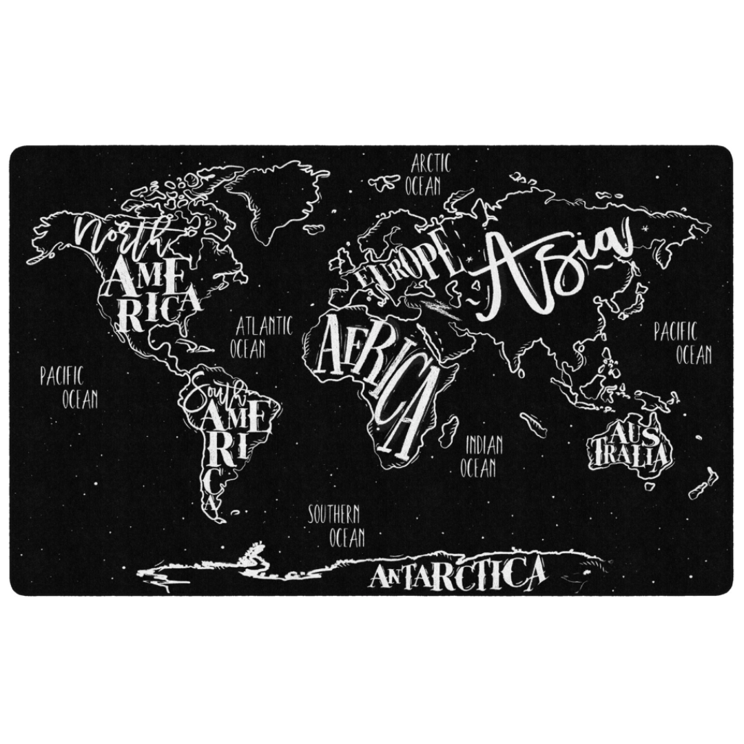 Modern World Map Rug