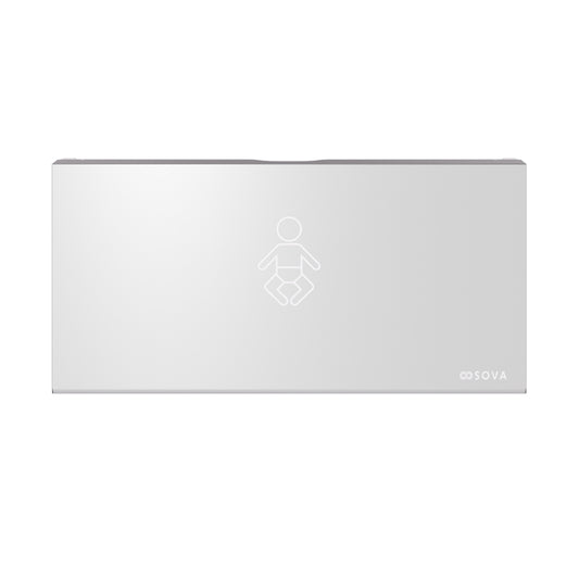 Aura Horizontal Frameless Surface Mount Baby Changing Station - Full Stainless Steel Wrap