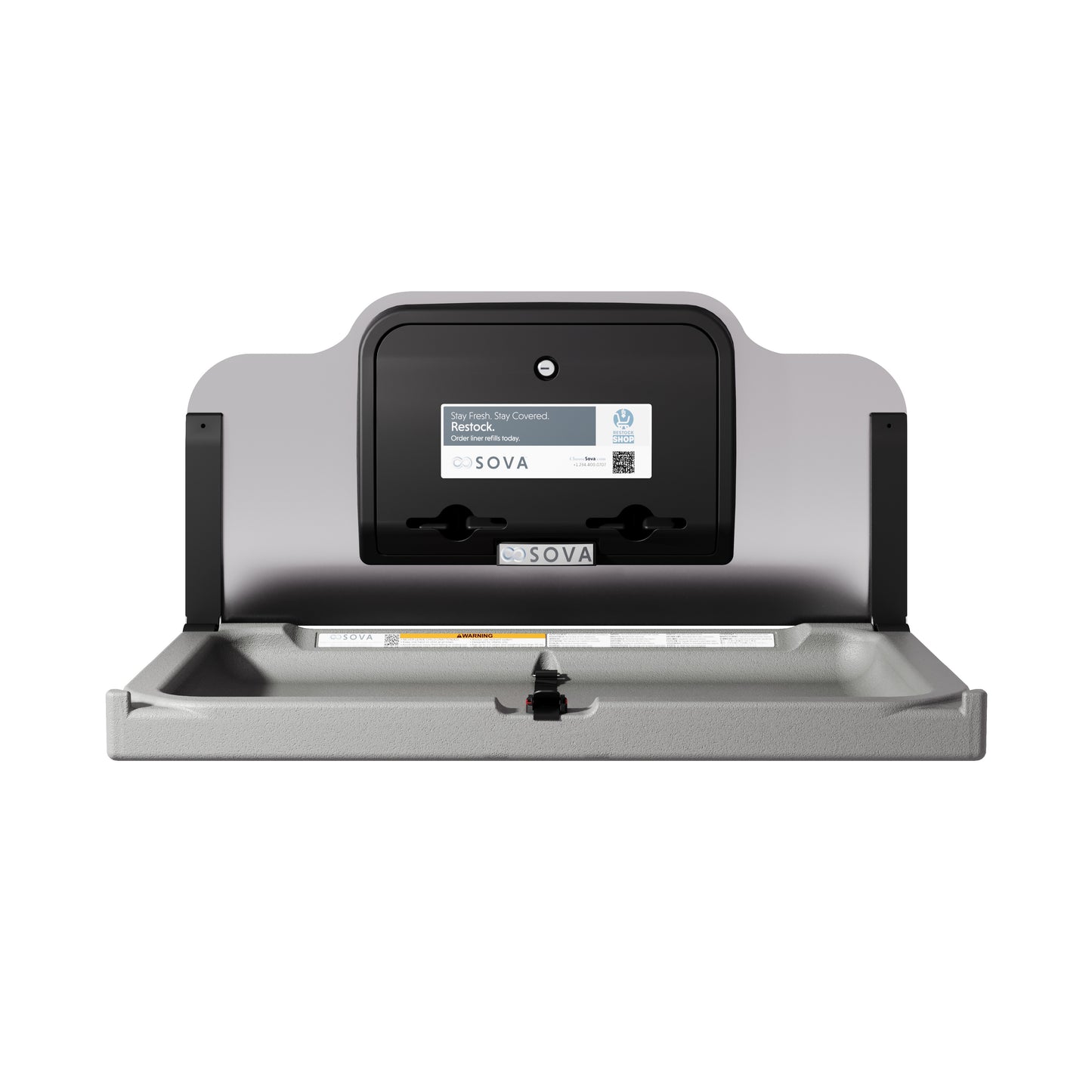 Element Horizontal Surface Mount Baby Changing Station with Backsplash and Liner Dispenser