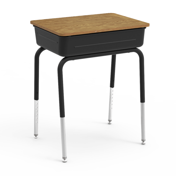 Lift-Lid Desk Medium Oak Laminate Surface
