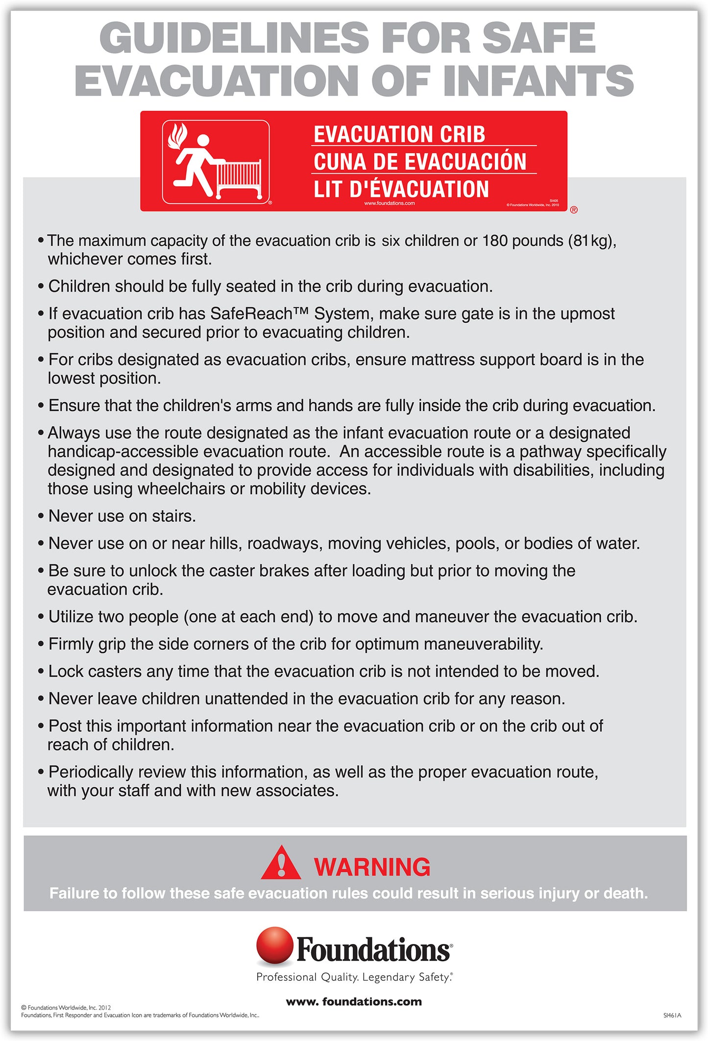 First Responder Evacuation Protocol Sign