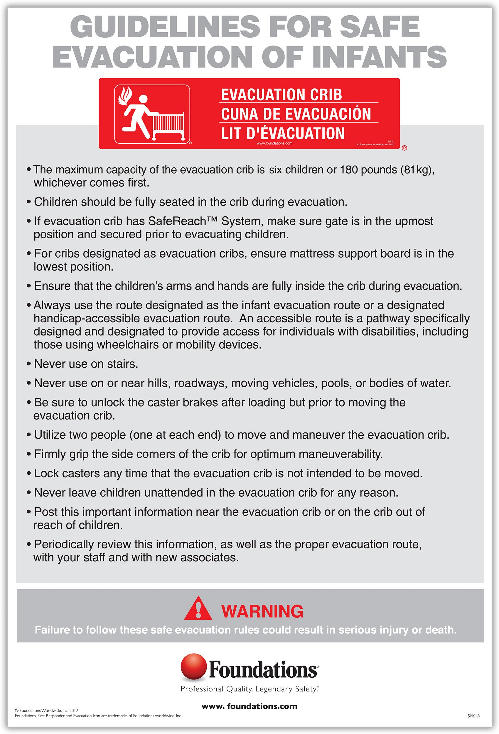 First Responder Evacuation Protocol Sign