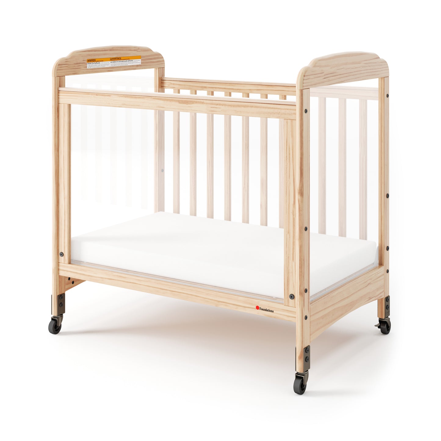 Next Gen Serenity 3 Panel Clearview Fixed-Side Compact Crib