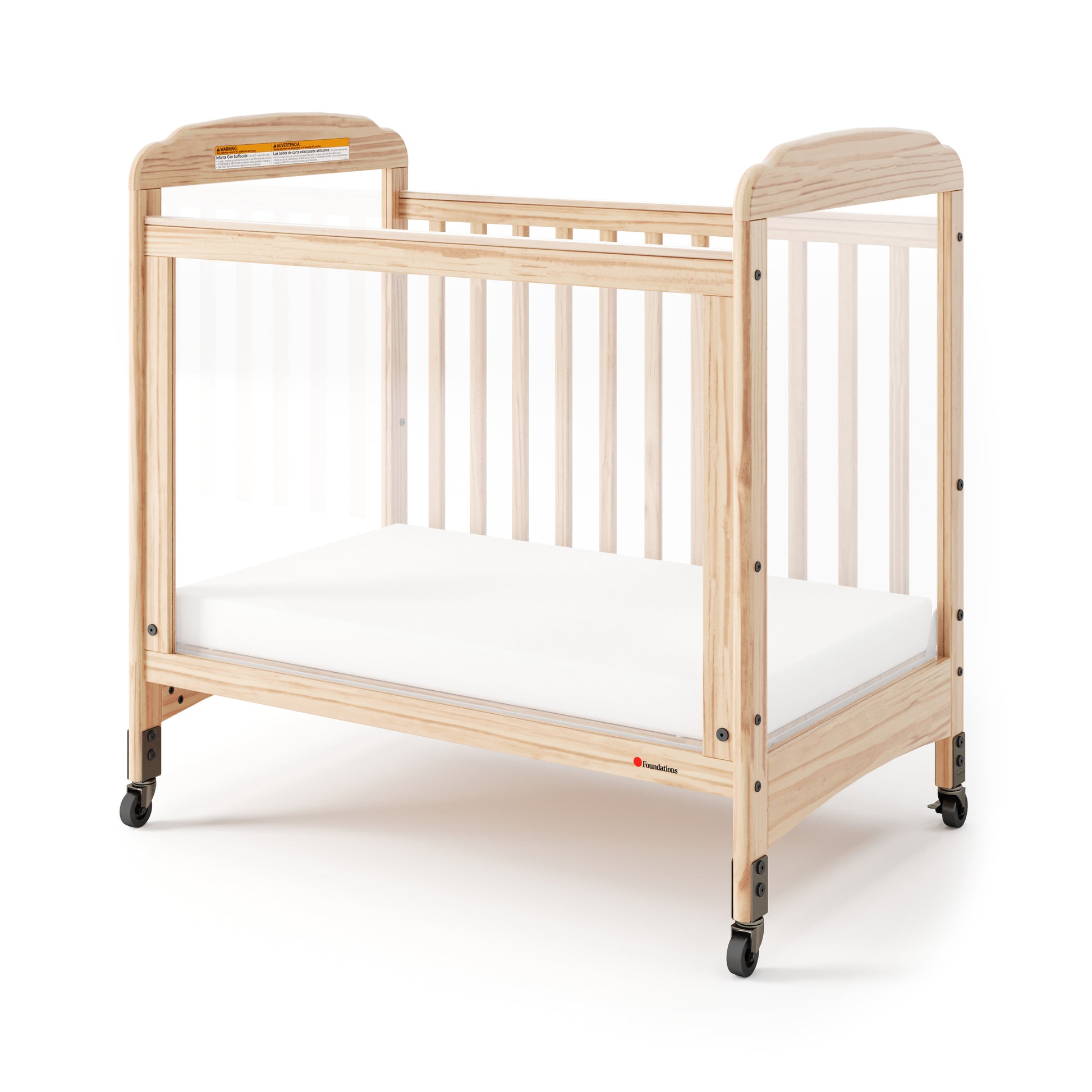 Next Gen Serenity 3 Panel Clearview Fixed-Side Compact Crib