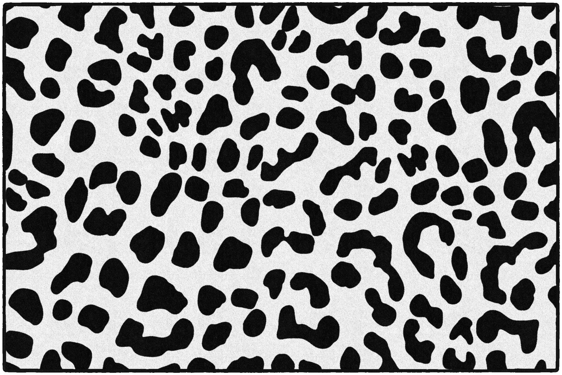 Black On White Leopard Rug